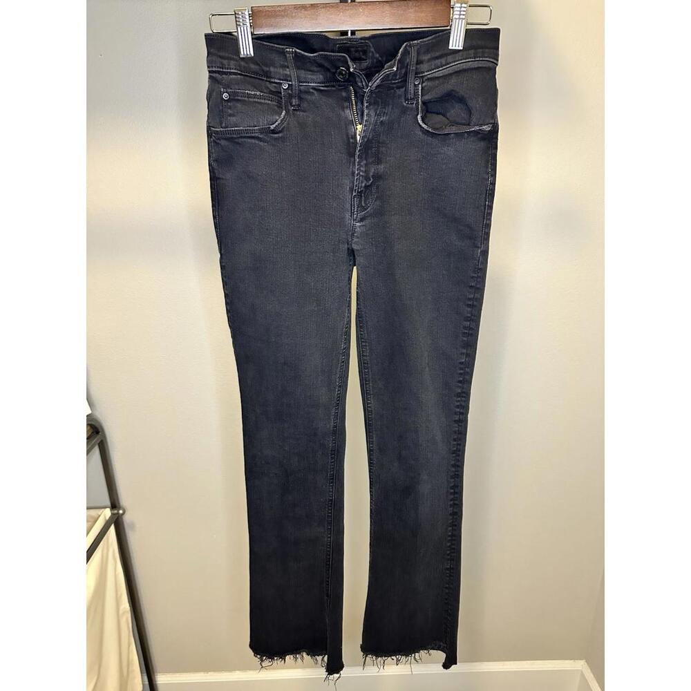 Mother The Runaway Step Fray Black Bootcut Jeans Frayed Hem Not Guilty
